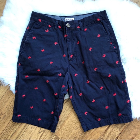 Merona Other - Preppy Navy Shorts Red Crabs